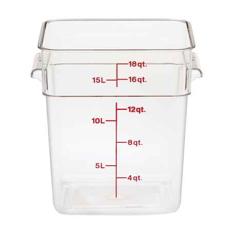 Cambro Cambro 18 qt. Clear Measuring Plastic Square Container, PK6 18SFSCW135